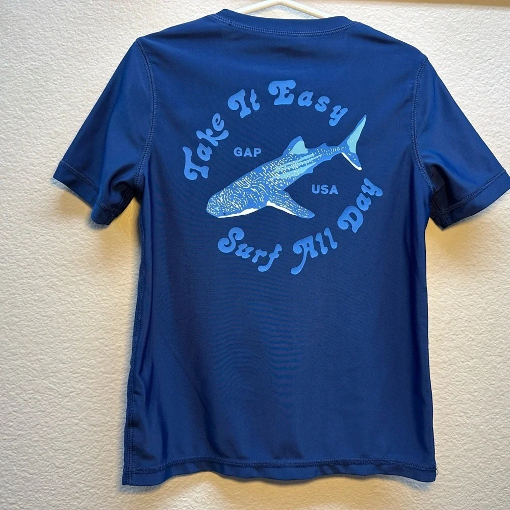 GAP Blue Sport Fish Graphic Rash Guard